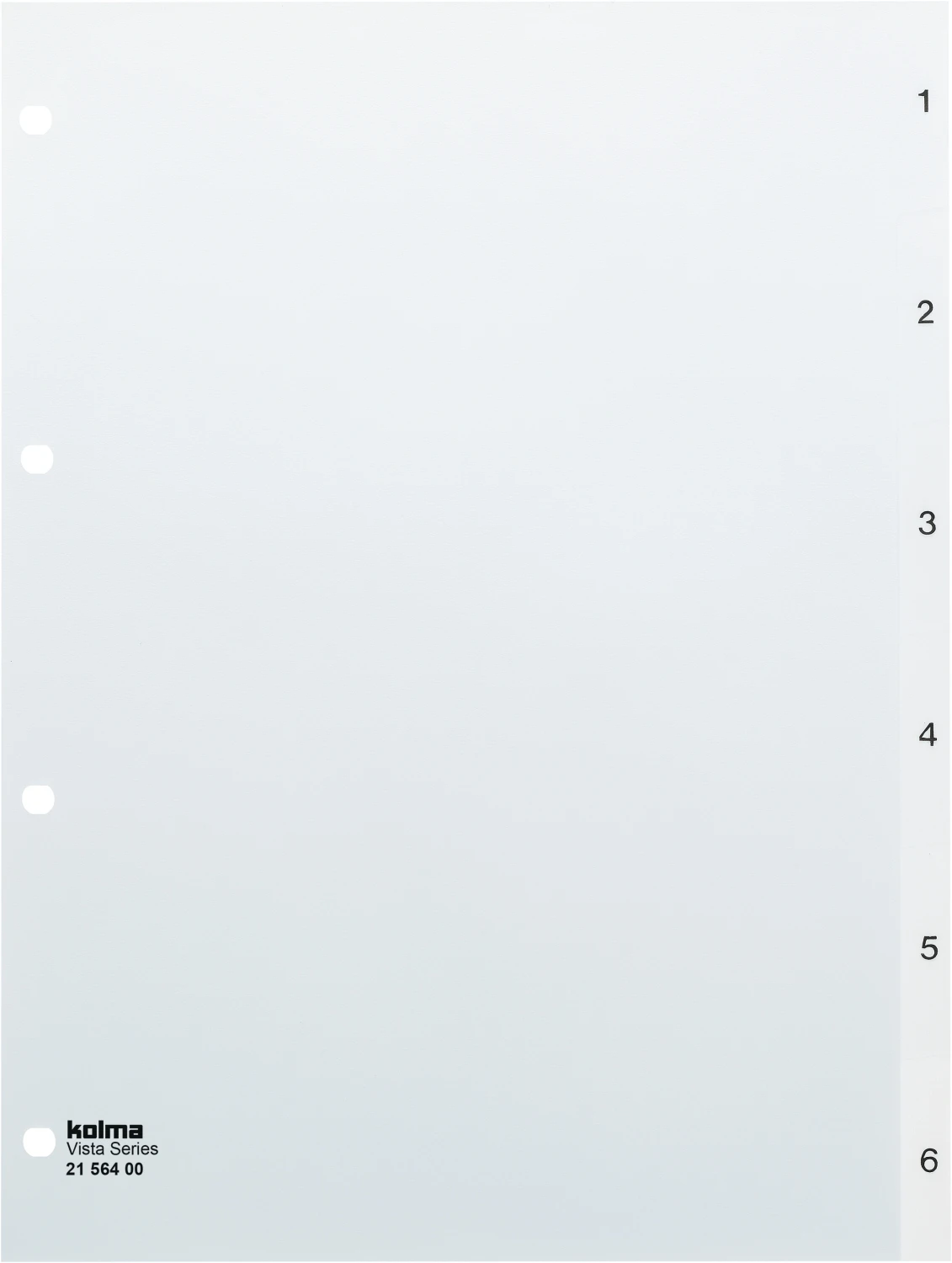 KOLMA Zahlenregister Vista 1 - 6