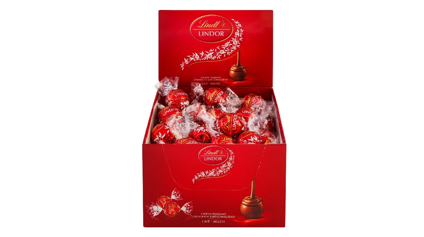 LINDT Lindor Pralinés Thekensteller Milch 750g