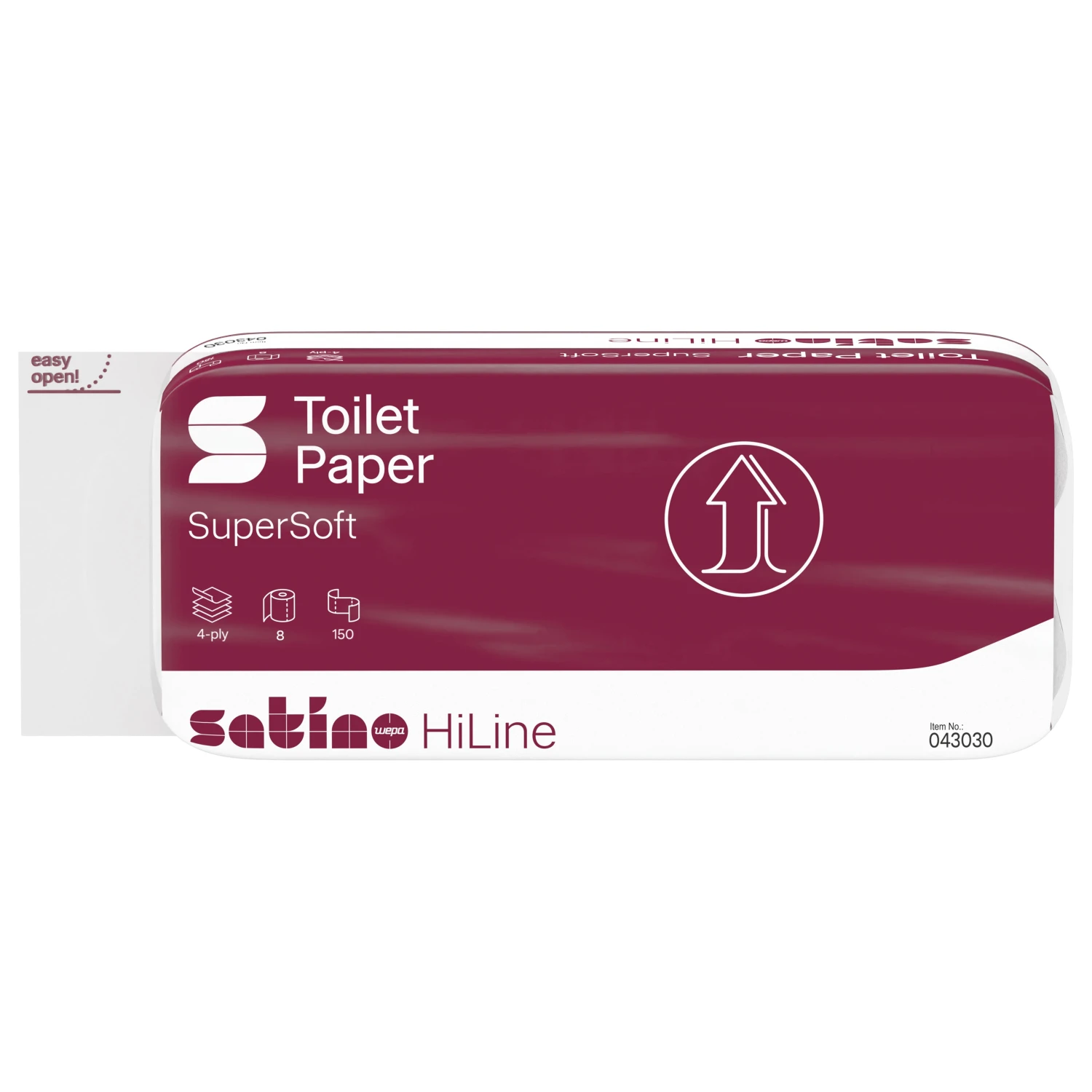 SATINO  Papier hygiénique HiLine 4 couches, 8 rouleaux