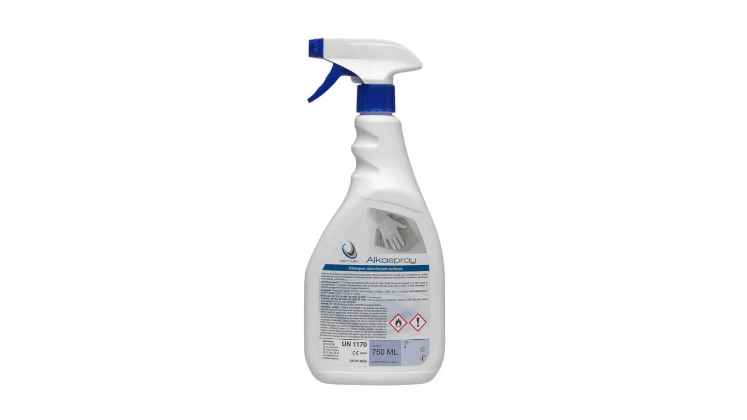 DENTIMED Désinfectant de surface Alkaspray vaporisateur 750 ml