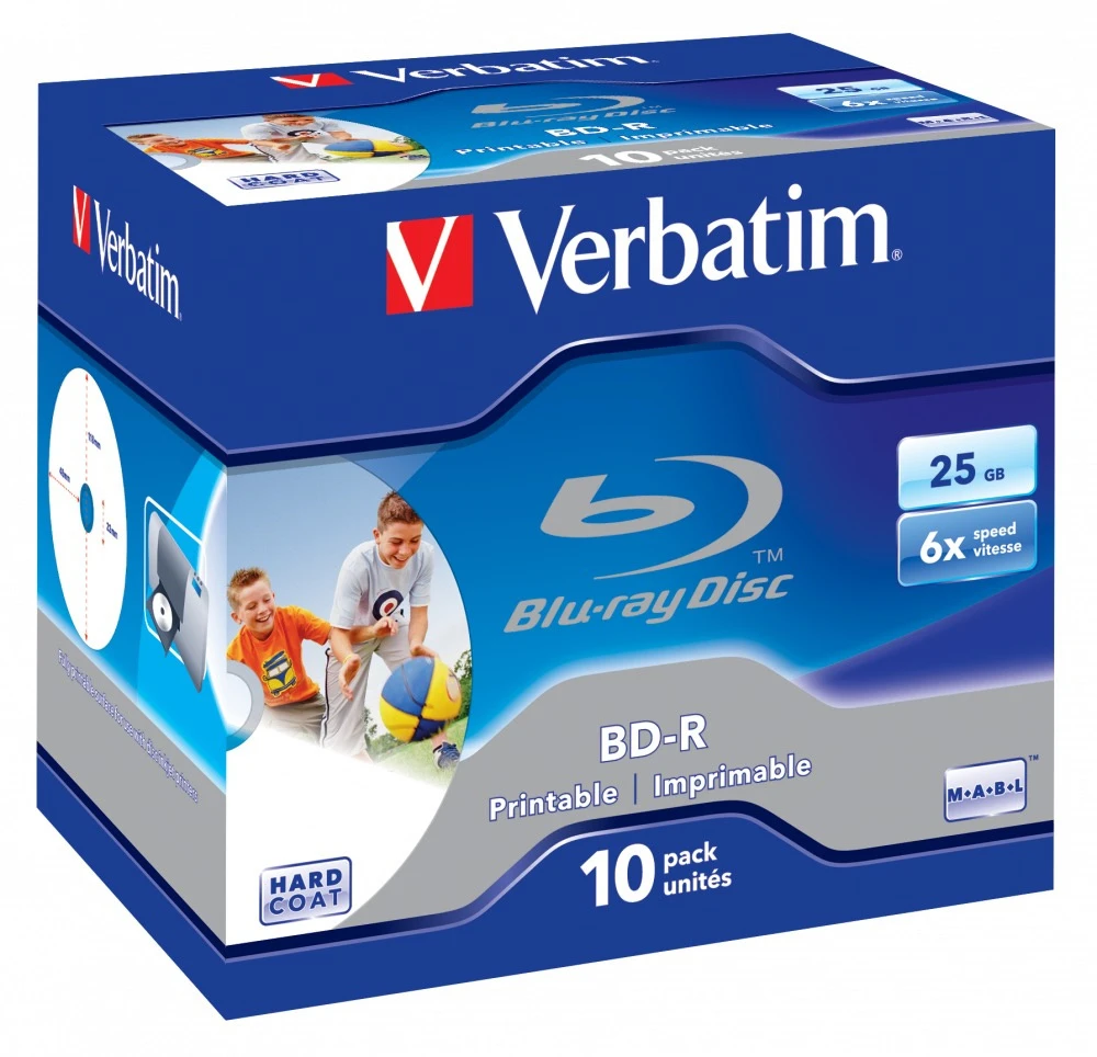 Verbatim paquet de 10 Blu-Ray BD-R 6x 25GB imprimable