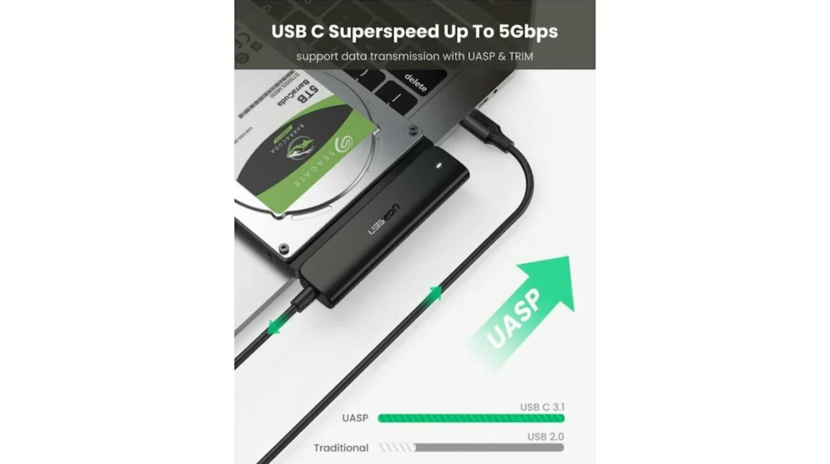 UGREEN Adaptateur USB-C 3.0 vers SATA 2.5"