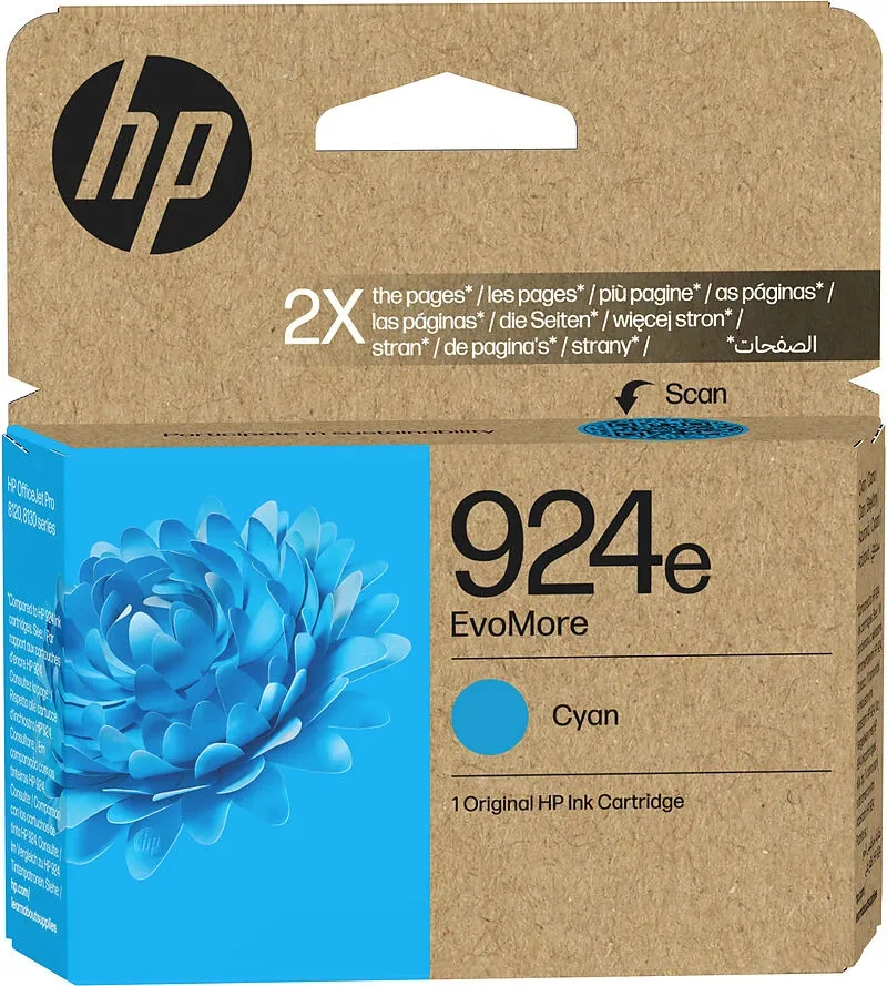 HP Cart. d'encre 924e cyan 4K0U7NE#LS1