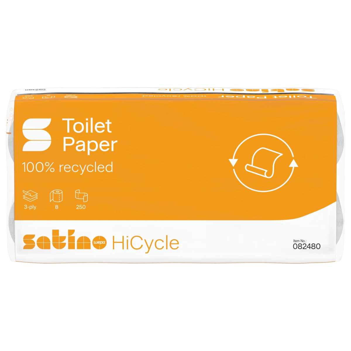 SATINO WC-Papier Hicycle Recycling 3-lagig, 8 Rollen