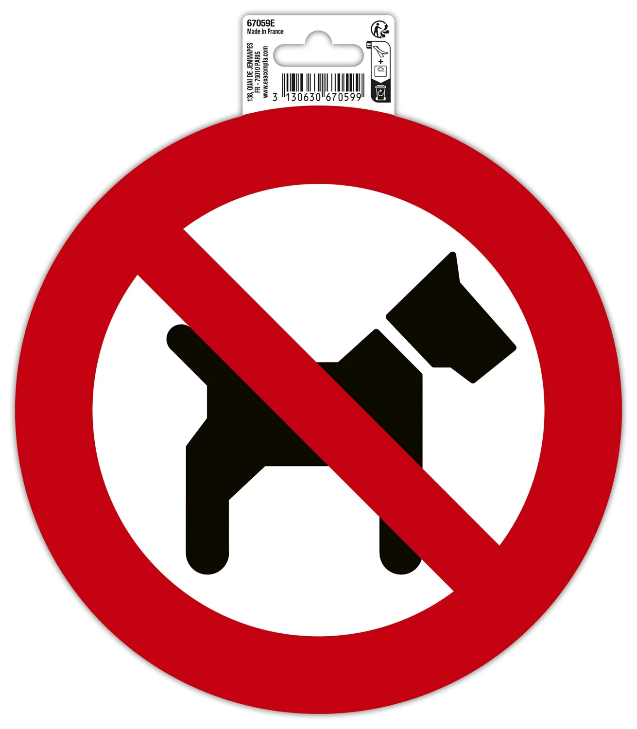 BIELLA Panneau « Chiens interdits »