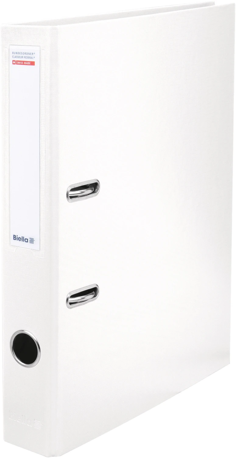 Classeur fédéral Biella, largeur de dos 4 cm, blanc