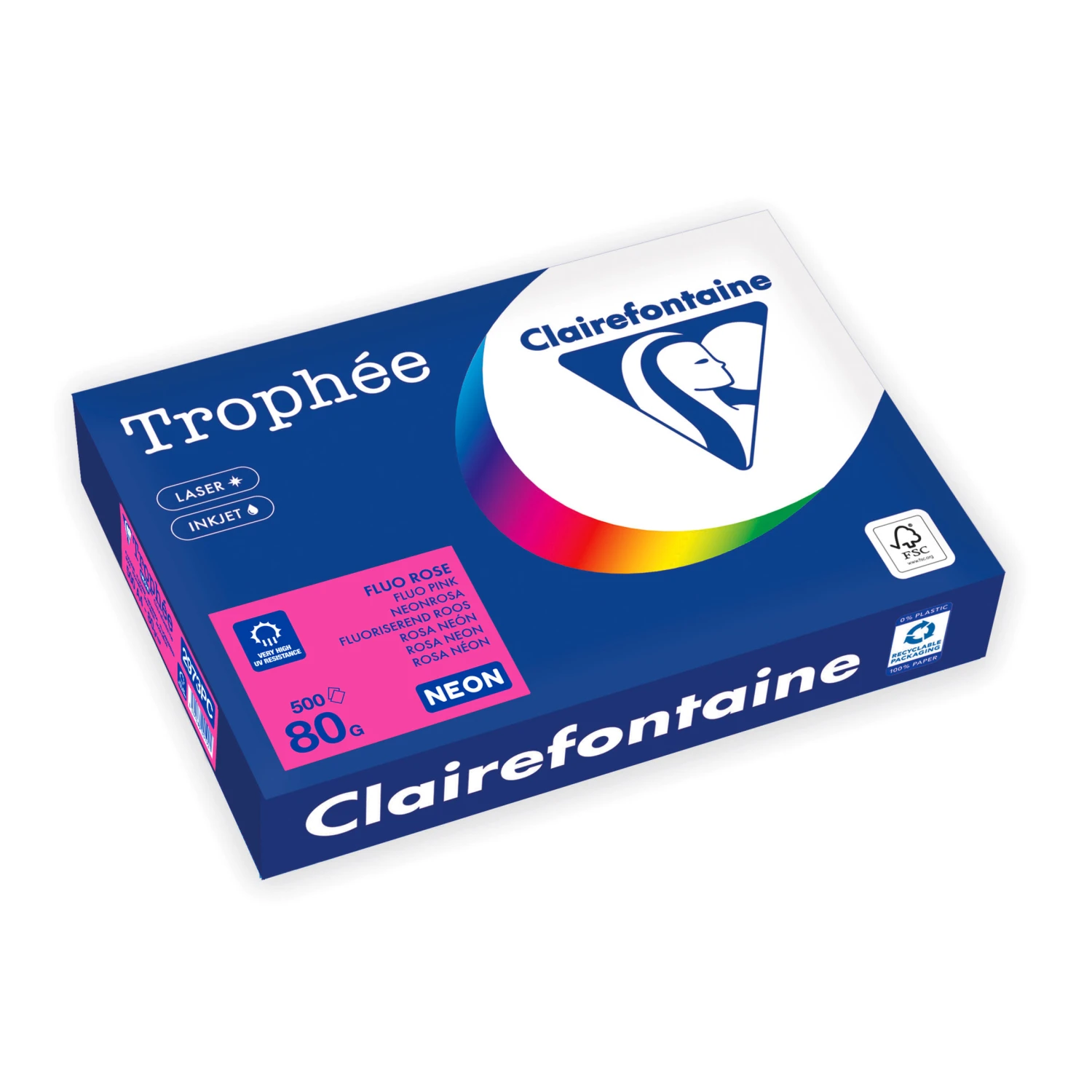 CLAIREFONTAINE Kopierpapier Trophée Neon A4, 80 g/m², 500 Blatt