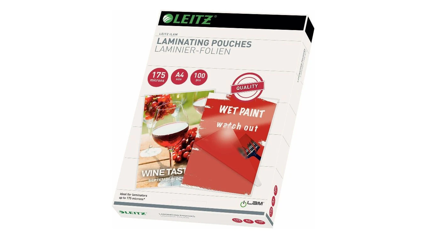 LEITZ Pochettes à plastifier A4 brillant, 175my, 100 pcs.