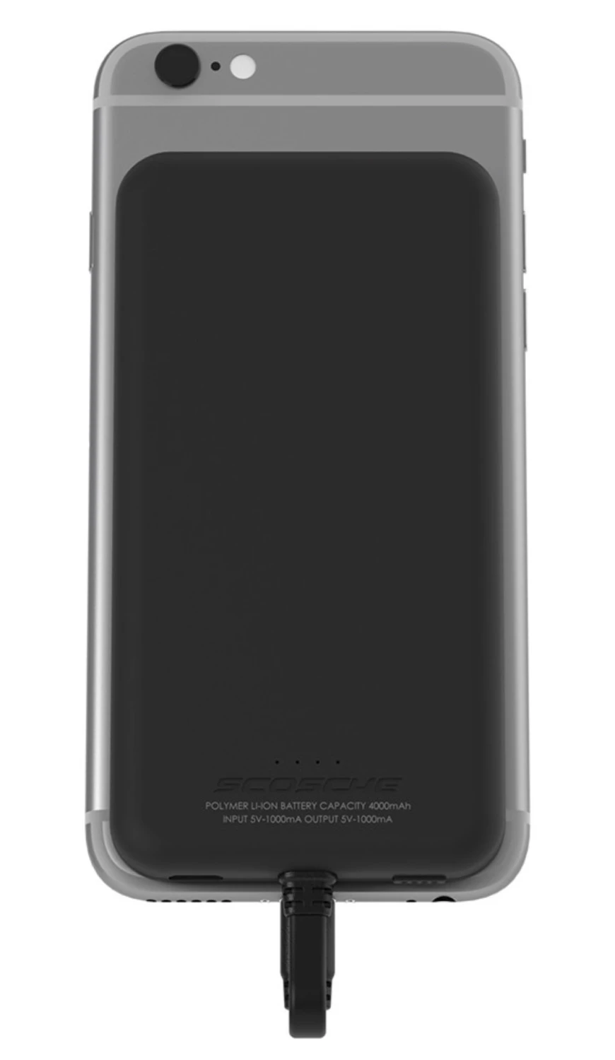 Batterie portable avec 4000mAh et câble Lightning intégré qui s'attache à