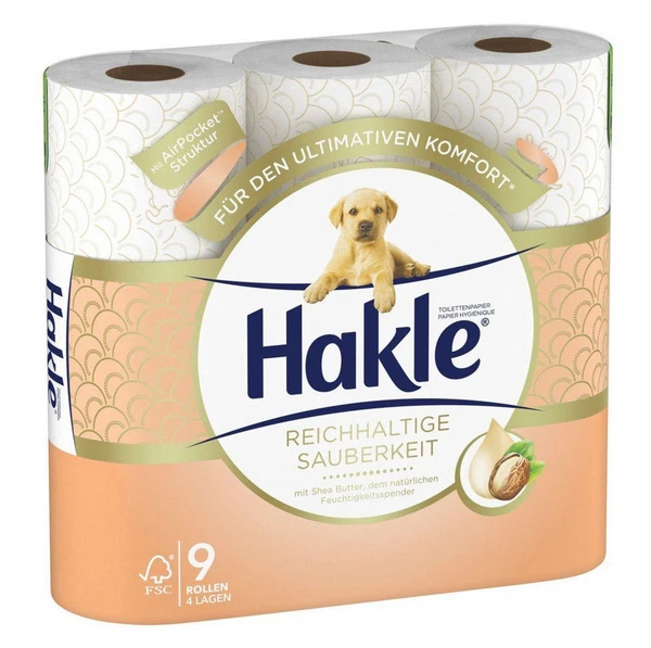 HAKLE WC-Papier Reichhaltige Sauberkeit 4-lagig, 36 Rollen