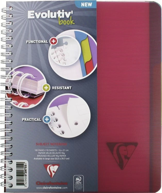 CLAIREFONTAINE LINICOLOR Cahier A5+ - quadrillé