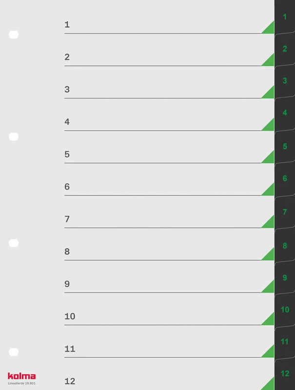 KOLMA Répertoire de chiffres LineaVerde 1 - 12