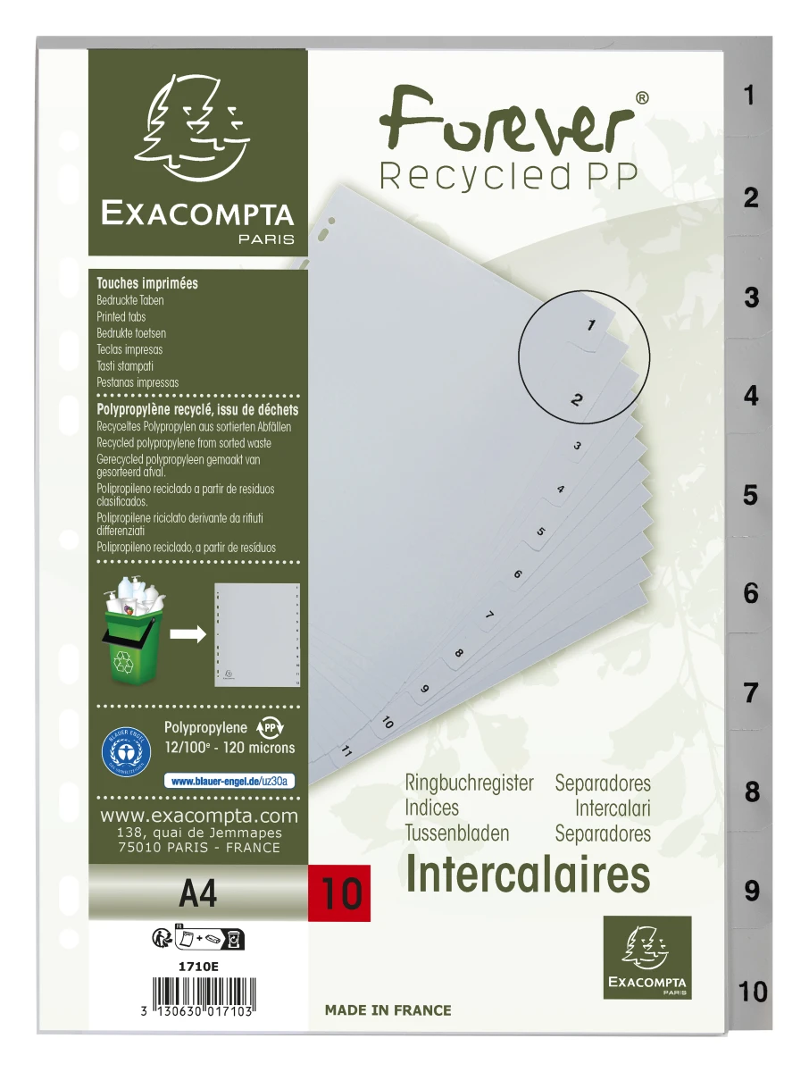 EXACOMPTA Répertoire de chiffres 1 - 10