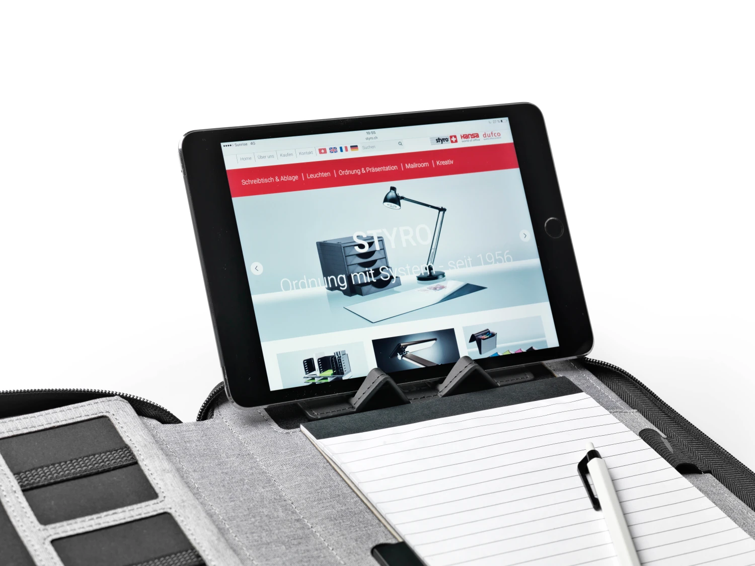 Conférencier, Dufco, A5 avec powerbank 5000 mAh, anthracite