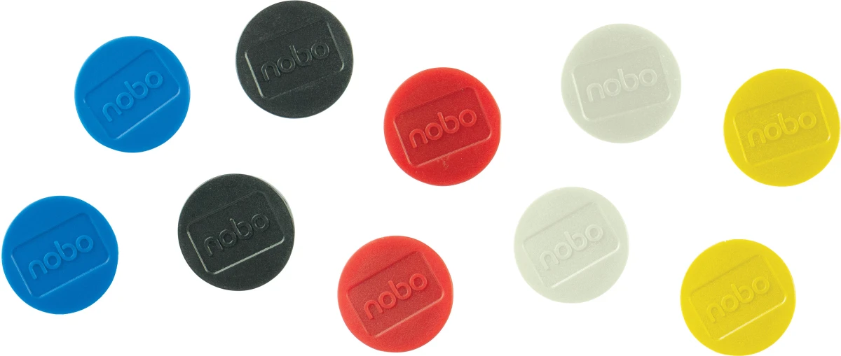 NOBO Aimant ronde 32 mm - assortis (10x)