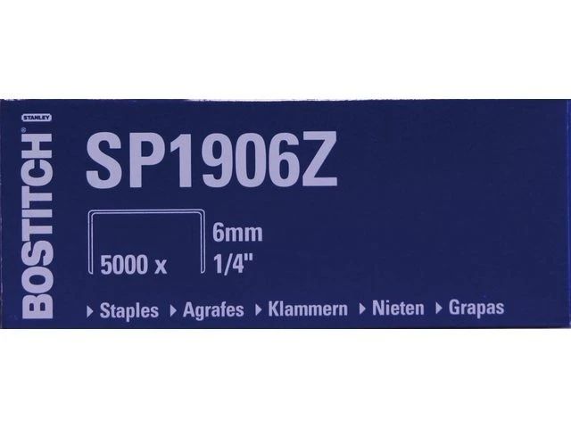 BOSTITCH Agrafes SP19 1/4, 6mm