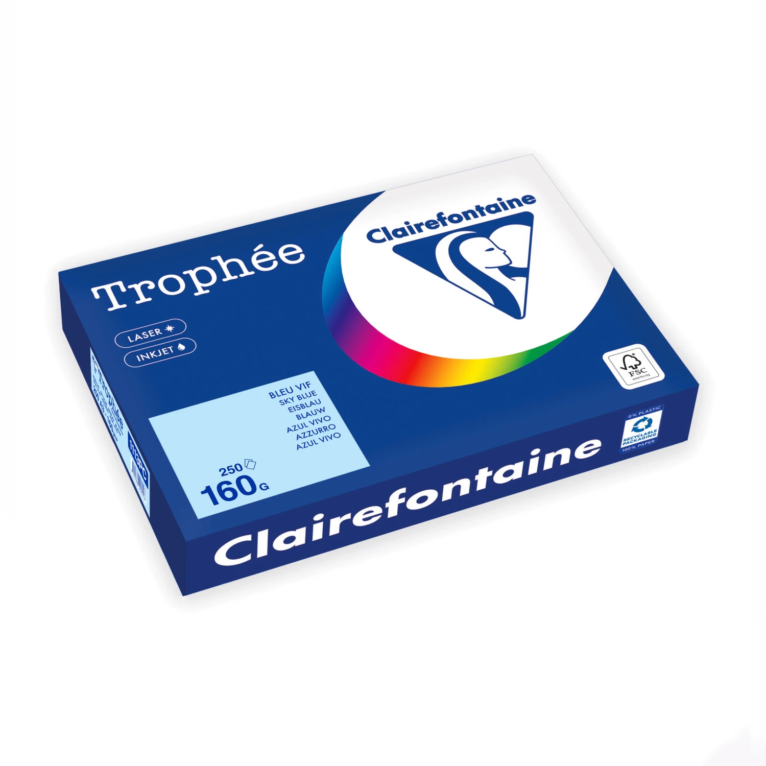 CLAIREFONTAINE Kopierpapier Trophée Pastell A3, 160 g/m², 250 Blatt