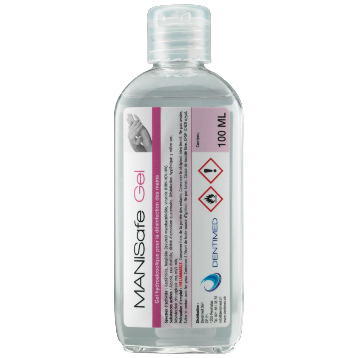 DENTIMED Gel désinfectant pour les mains Manisafe Gel 12 x 100 ml