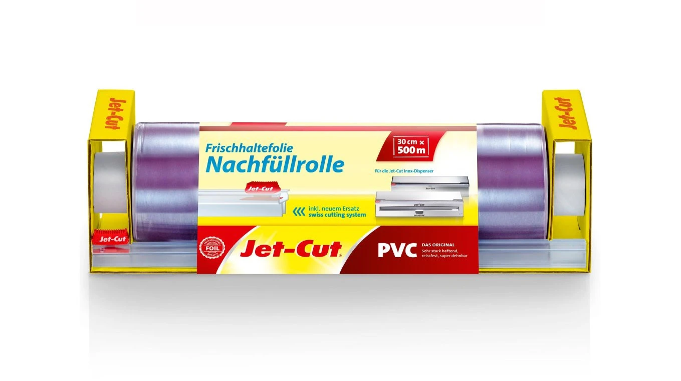 JET-CUT Film alimentaire rouleaux de recharge 4 pièces