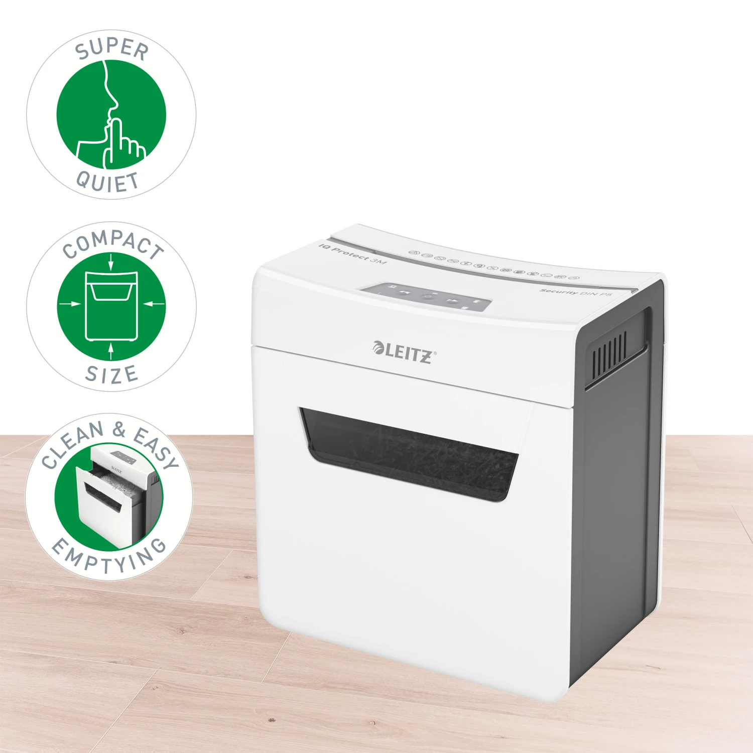 LEITZ Aktenvernichter IQ Protect 3M, P-5, 10lt