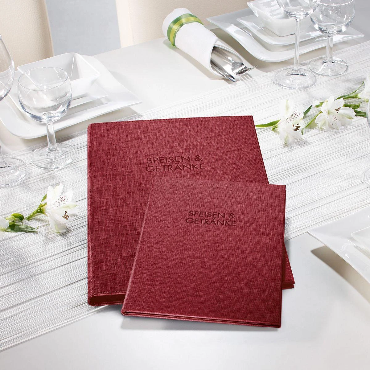 SIGEL Pochettes pour menus avec gaufrage à froid A4