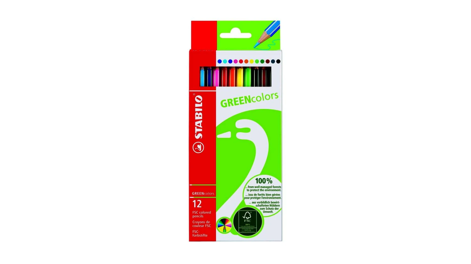 STABILO Farbstifte Greencolors - 12 Farben