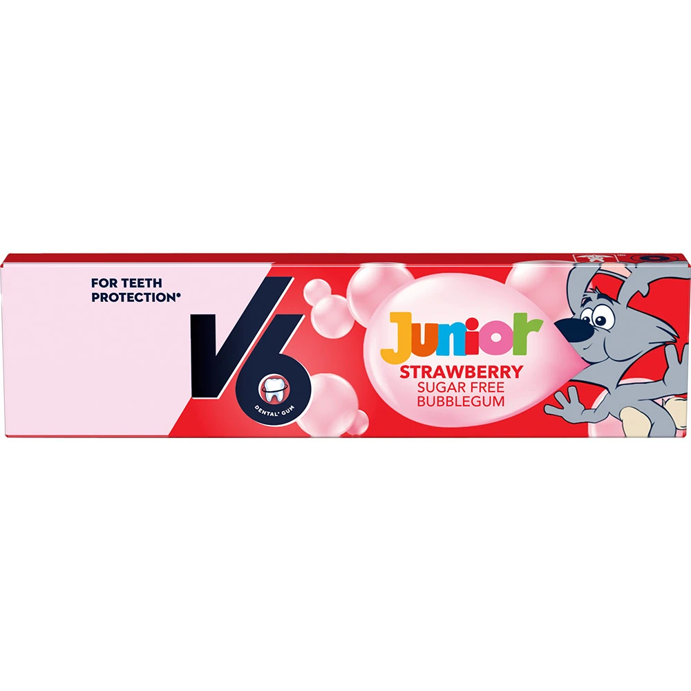 V6 Kaugummi Junior Strawberry 20 x 22 g