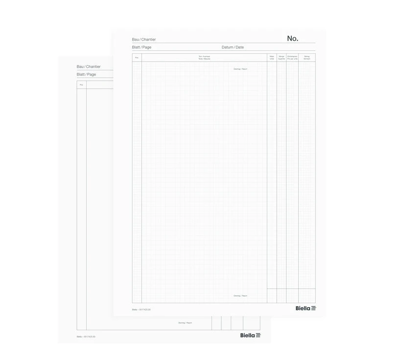 BIELLA Copy Bloc de mesures et de devis A4, 50 feuillets