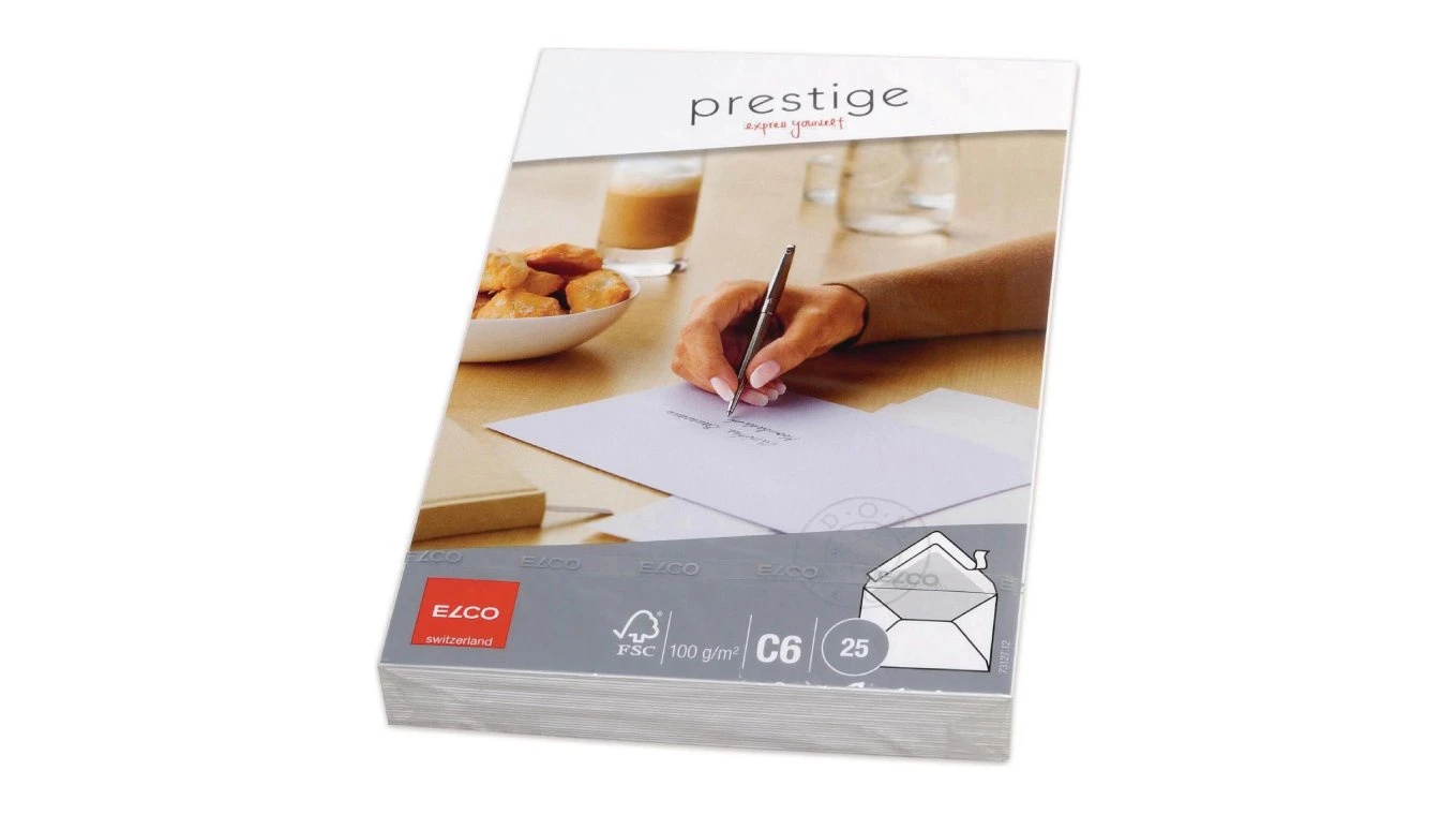 ELCO Enveloppe Prestige élégante C6, sans fenêtre, 25 pcs.