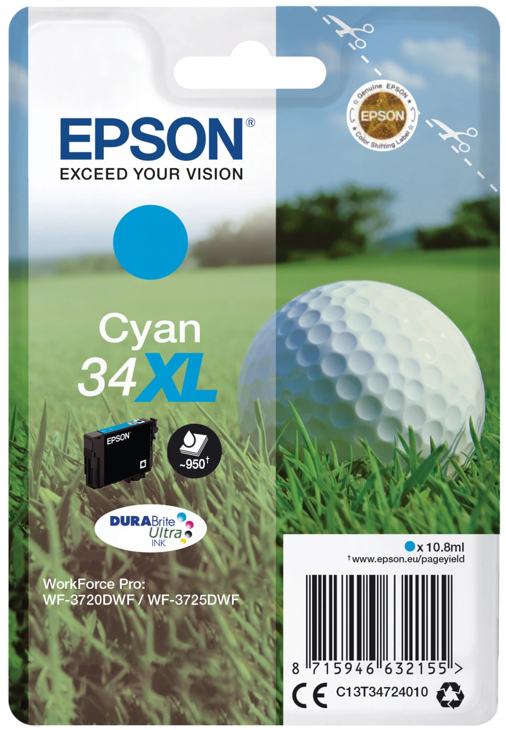 EPSON T347240 34XL Cartouche d'encre cyan