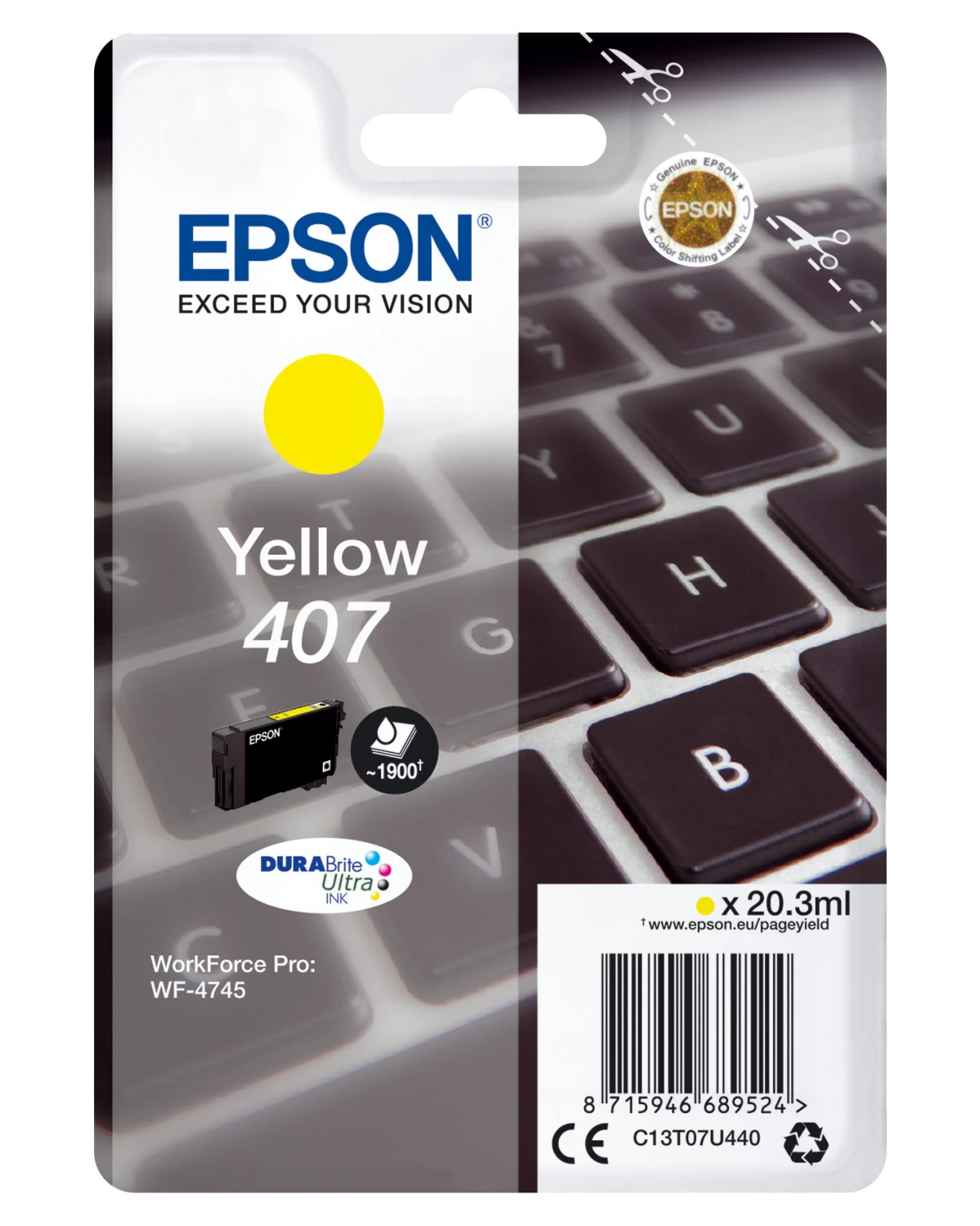 EPSON WF-4745 Series Ink Cartridge Yellow C13T07U440