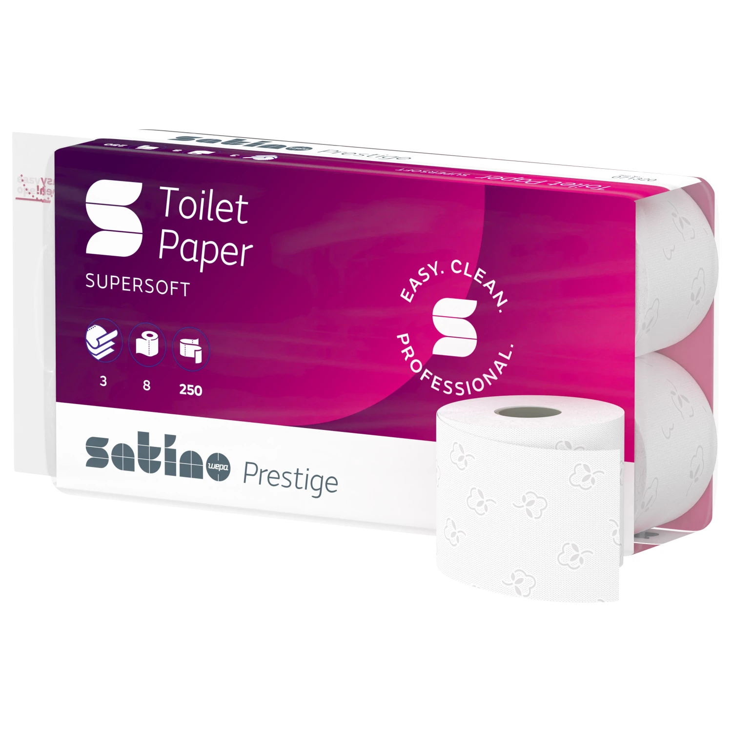 SATINO WC-Papier Prestige 3-lagig, 8 Rollen
