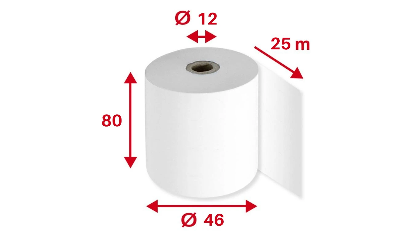 Rouleaux thermiques 80 mm x 25 m, 5 pièces