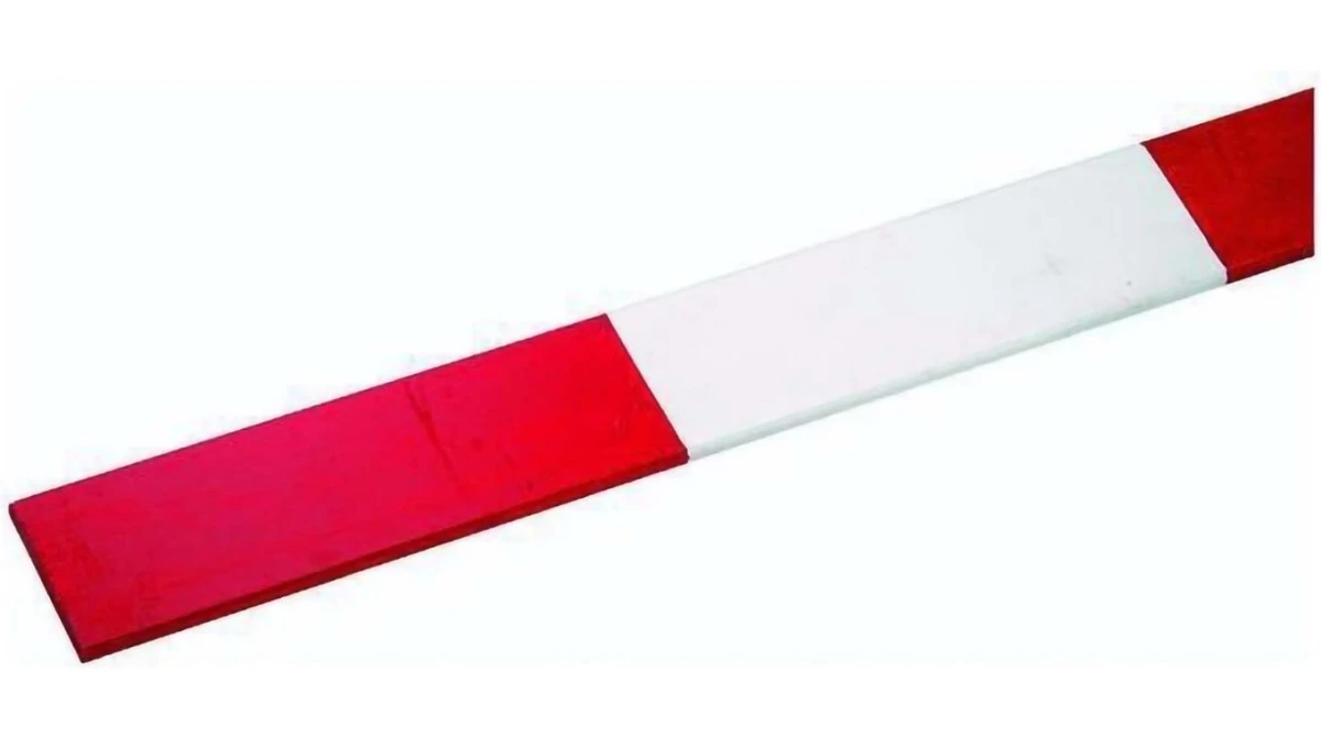 Absperrlatten, rot / weiss lackiert mit Reflektoren R2 (200 Stück)
