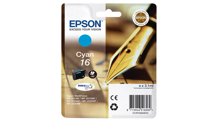 Epson Cartouche d'encre cyan (C13T16224010, T1622)