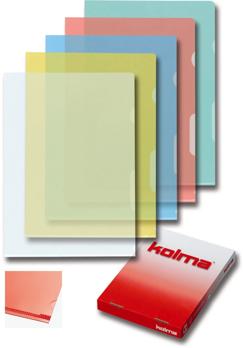 KOLMA Chemises A4 PE soft assortis
