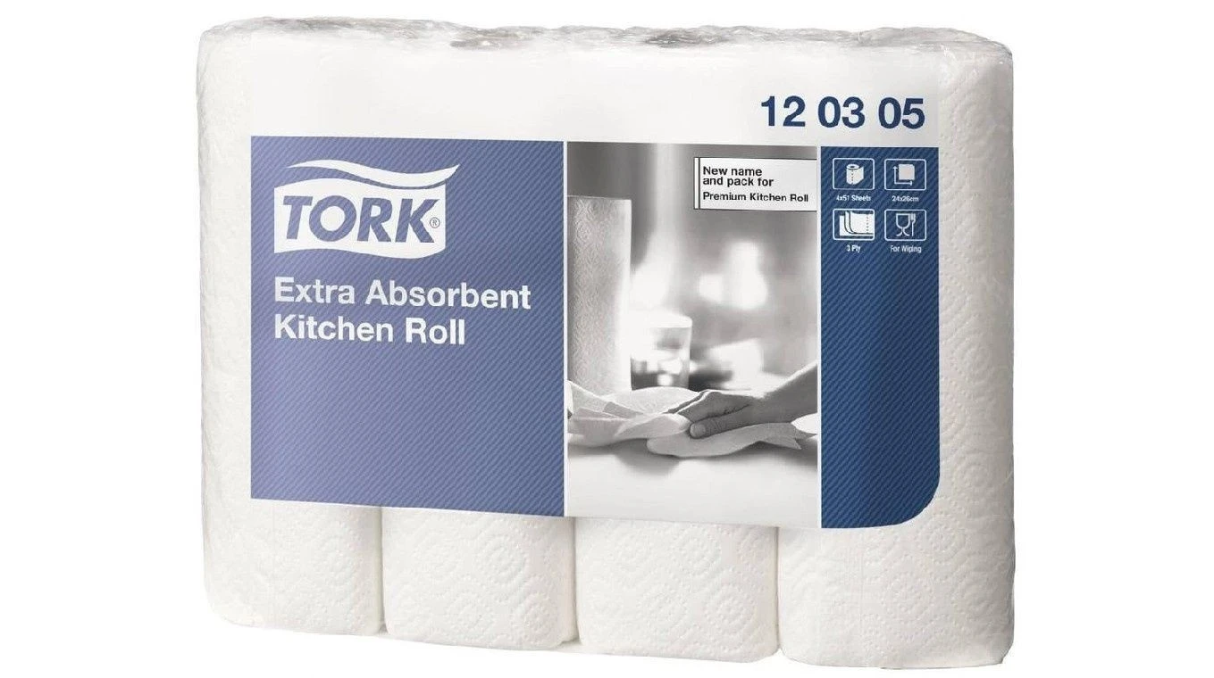 TORK Rouleaux papier ménage extra absorbant 3 couches, 48 rouleaux