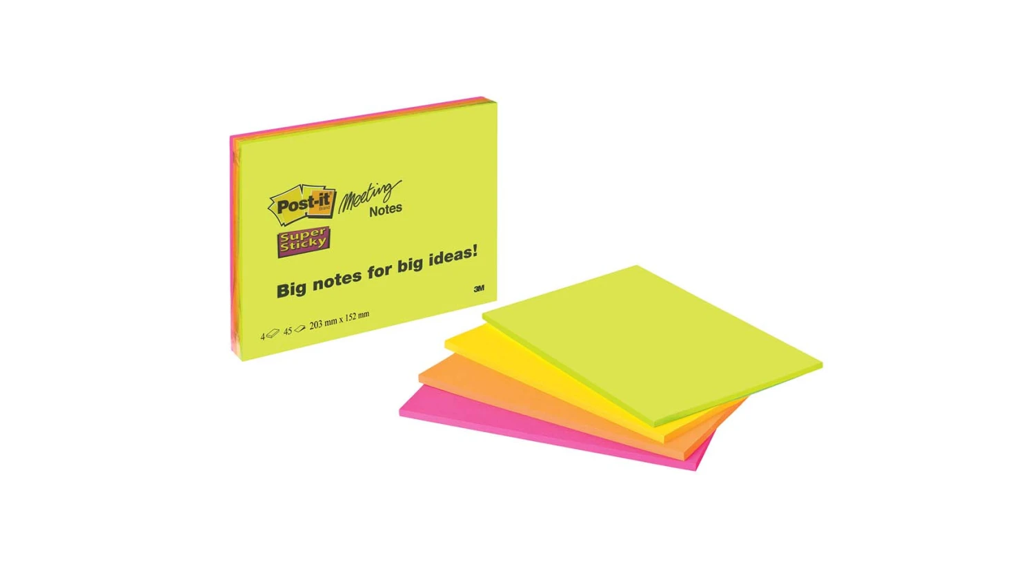 POST-IT Haftnotizen Super Sticky Meeting 4 x 45 Blatt
