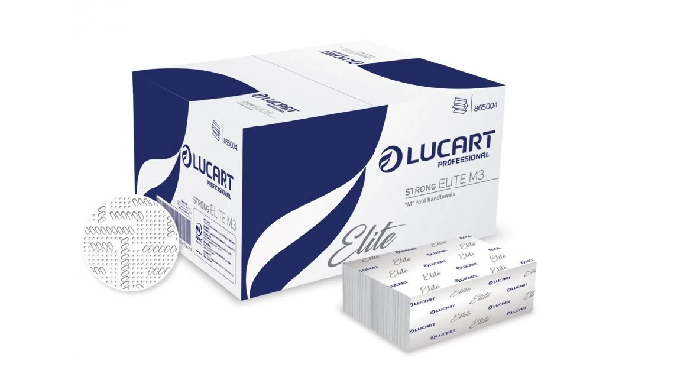 LUCART Essuie-mains en papier Strong Elite M3 pilage M, 3 couches, blanc
