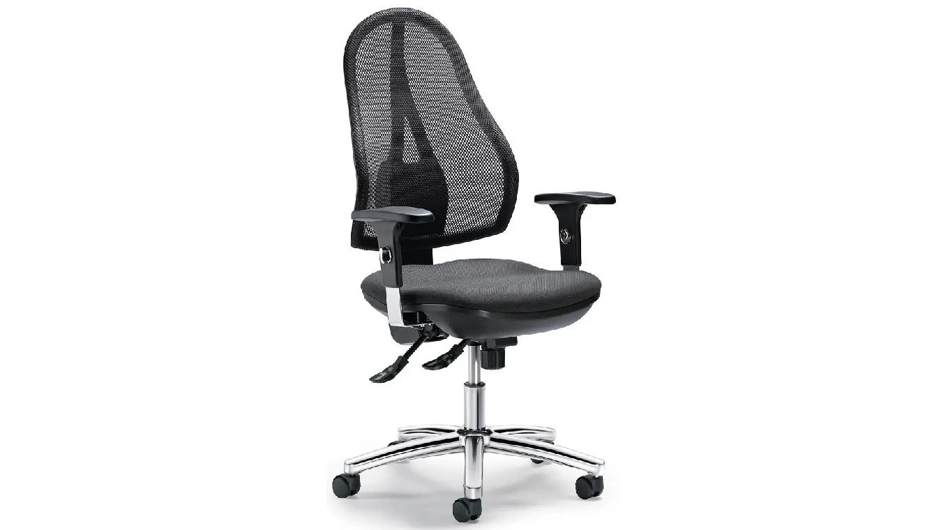 Chaise de bureau Comfort R Net Deluxe Piétement acier chromé