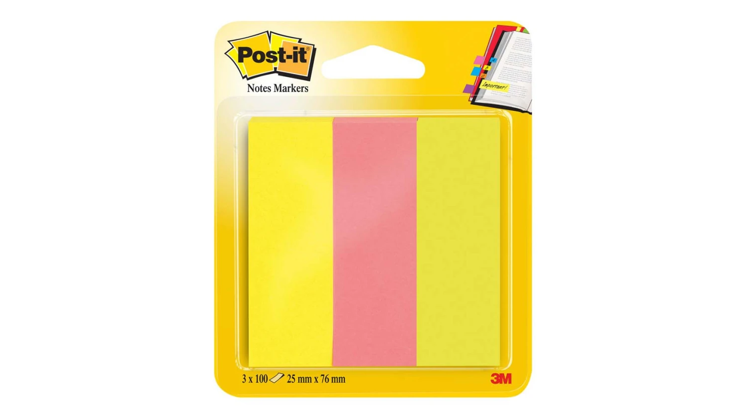 POST-IT Haftstreifen Energetic Collection 3 x 100 Blatt