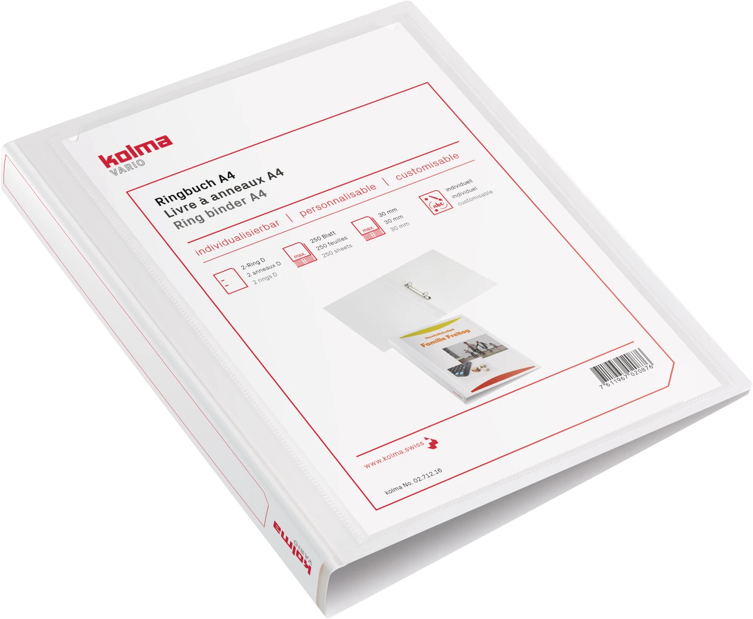KOLMA Classeur à anneaux Vario Light KF A4