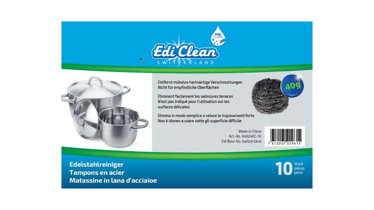 EDI CLEAN Éponge d'acier 10 pièces