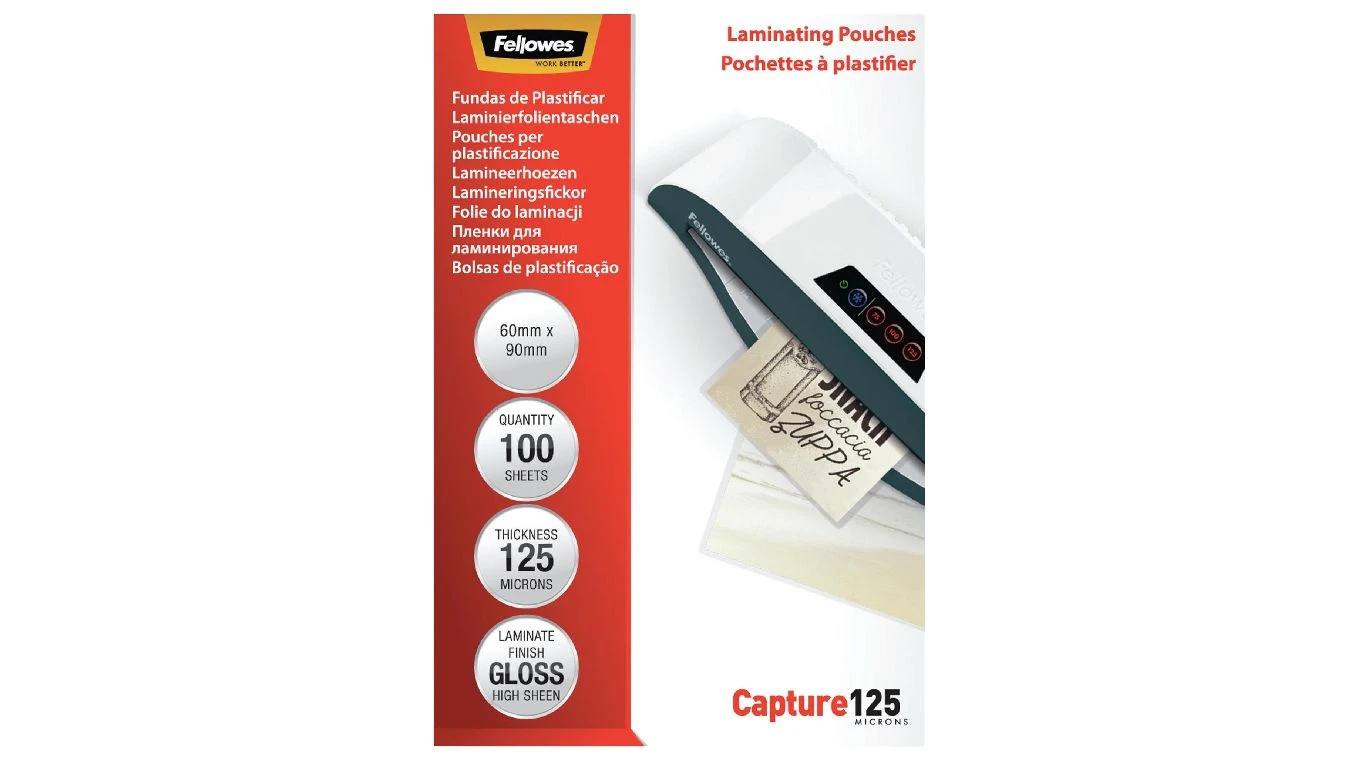 FELLOWES Capture 125 Pochettes de plastification 60x90mm