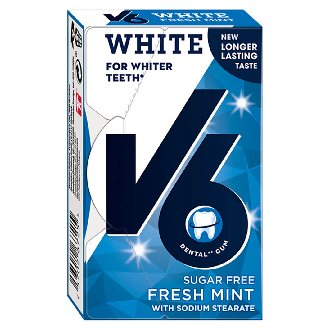 V6 Kaugummi White Fresh Mint 24 x 24 g