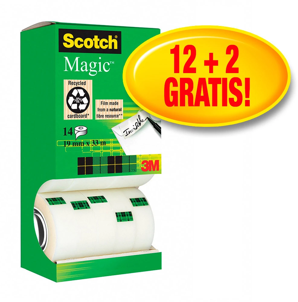 SCOTCH Magic Rubans adhésifs 19 mm x 33 m - 14 pcs.