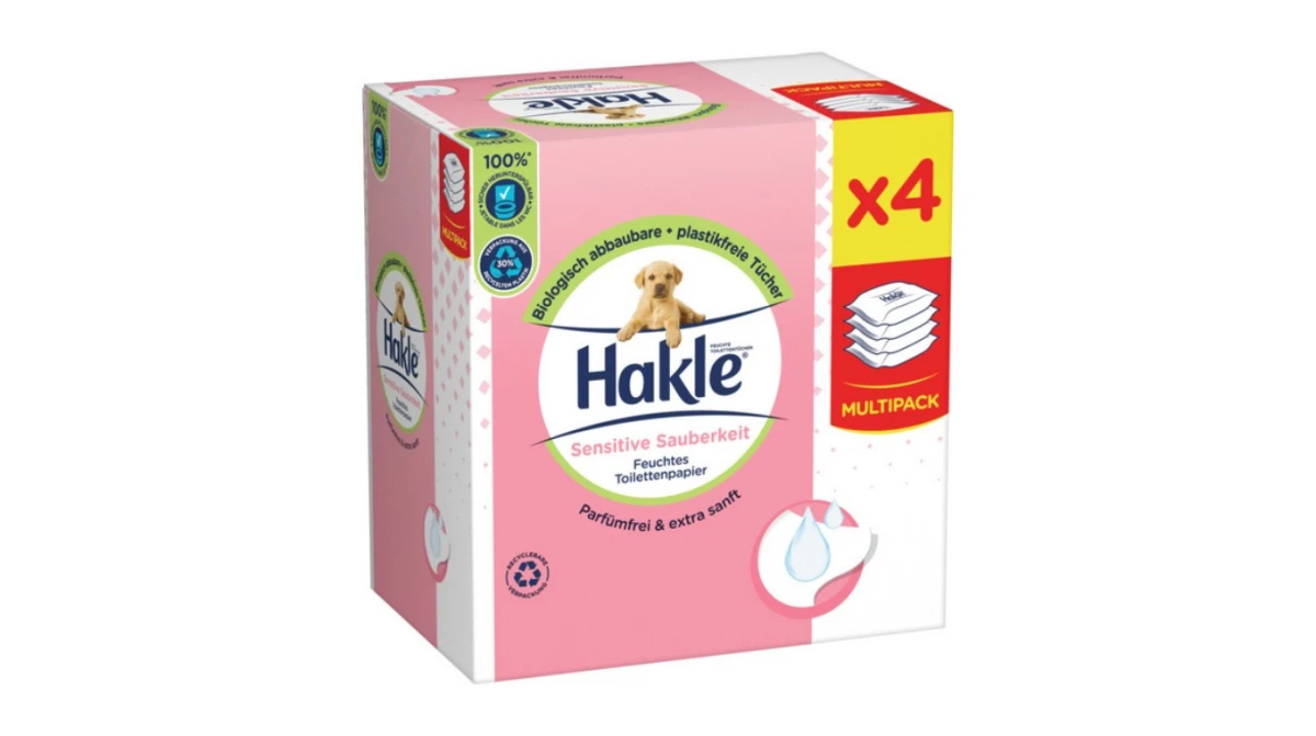 HAKLE Lingettes humides Propreté Sensible 3 x 4 paquets