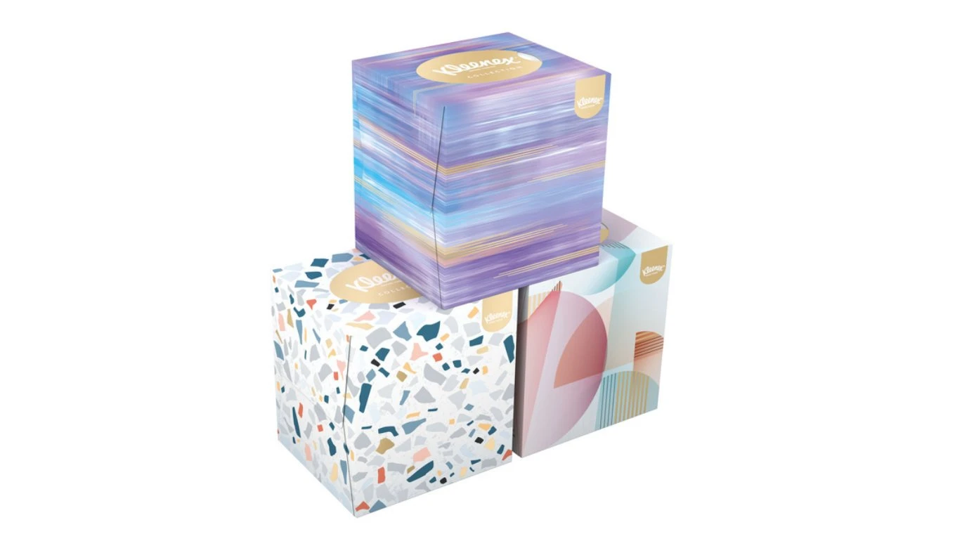 KLEENEX Mouchoirs cosmétiques Cube 3 couches, 12 pièces