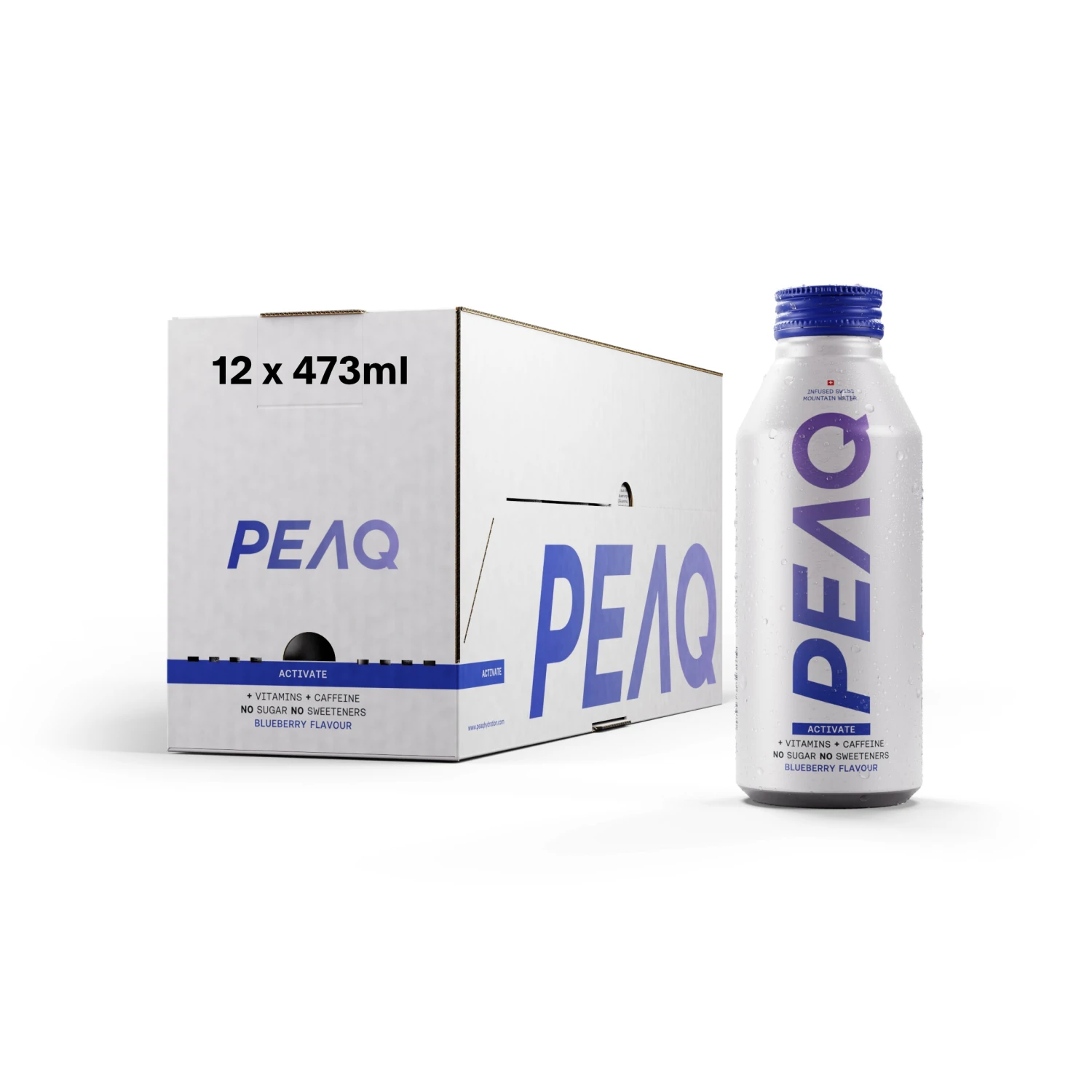 PEAQ Activate Blueberry Aluminium Flasche 12 x 473 ml