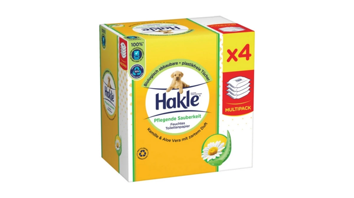 HAKLE Lingettes humides Propreté Traitante 3 x 4 Pack